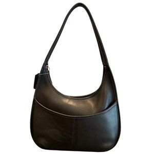 Vintage Coach 9033 Ergo Zip leather purse black bag 90s with hang tag